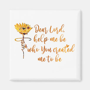 Faith Sunflower met Prayer Quote Magneet