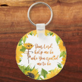Faith Sunflower met Prayer Quote Sleutelhanger (Voorkant)