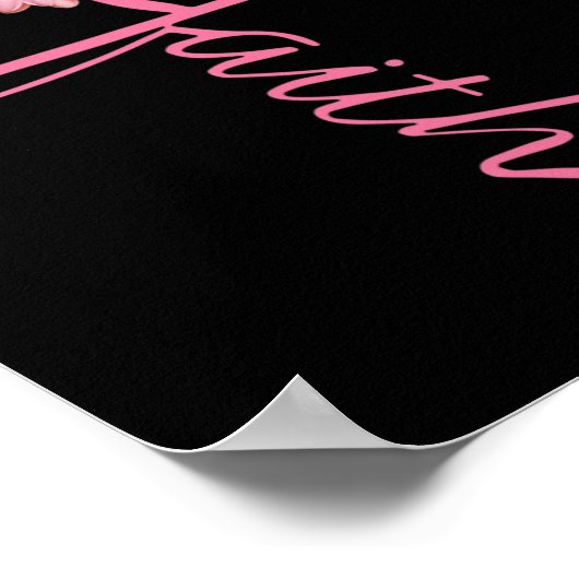 Faith Sunflower Pink Ribbon Breast Cancer Awarenes Poster (Hoek)