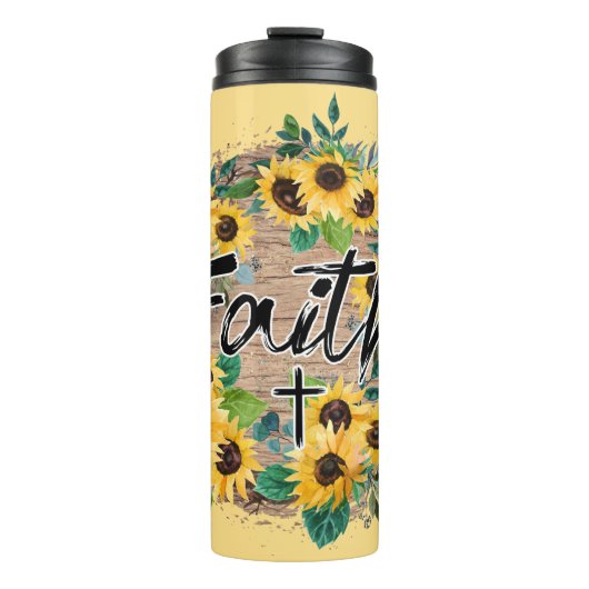 Faith/Sunflower Sublimation Thermosbeker (Voorkant)