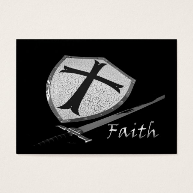 Faith Sword Shield Visitekaartjes (Voorkant)