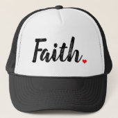 FAITH textuurletters met rode HART | Trucker Pet (Voorkant)