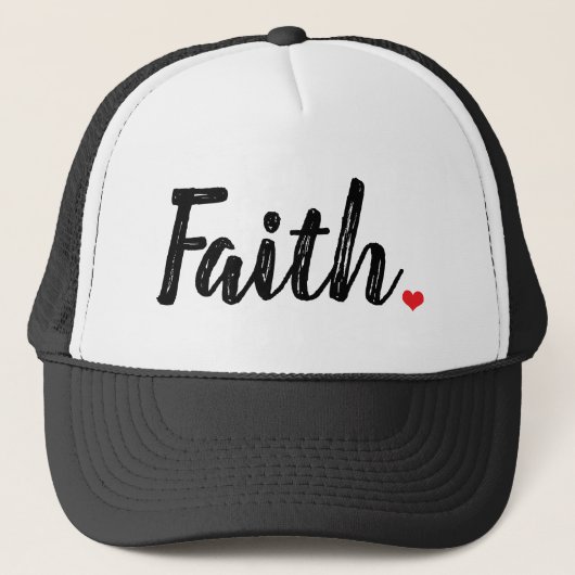 FAITH textuurletters met rode HART | Trucker Pet (Voorkant)