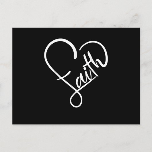 Faith Typo Heart Shape Christelijk Devote Jesus Go Uitnodiging Briefkaart (Voorkant)