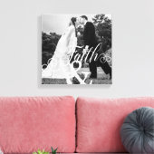 FAITH Typografie Foto Overlay Canvas Afdruk (Insitu (Woonkamer))