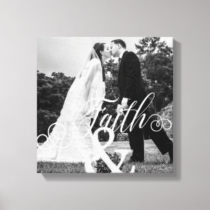 FAITH Typografie Foto Overlay Canvas Afdruk