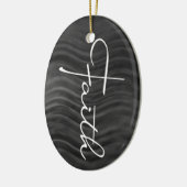 Faith Typography Christelijk Black and White Moder Keramisch Ornament (Links)