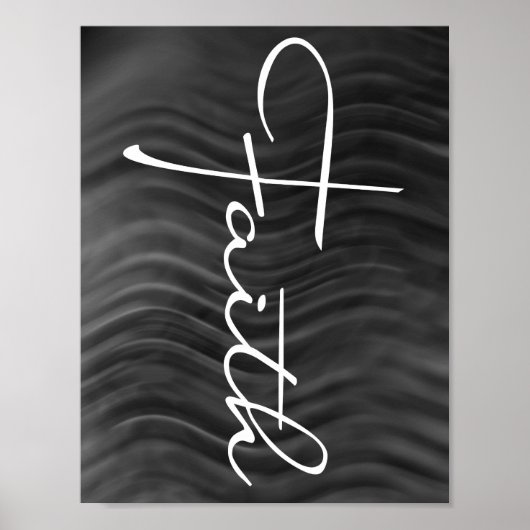 Faith Typography Christelijk Black and White Moder Poster (Voorkant)