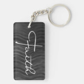 Faith Typography Christelijk Black and White Moder Sleutelhanger (achterkant)