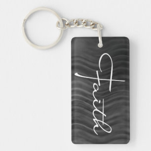 Faith Typography Christelijk Black and White Moder Sleutelhanger