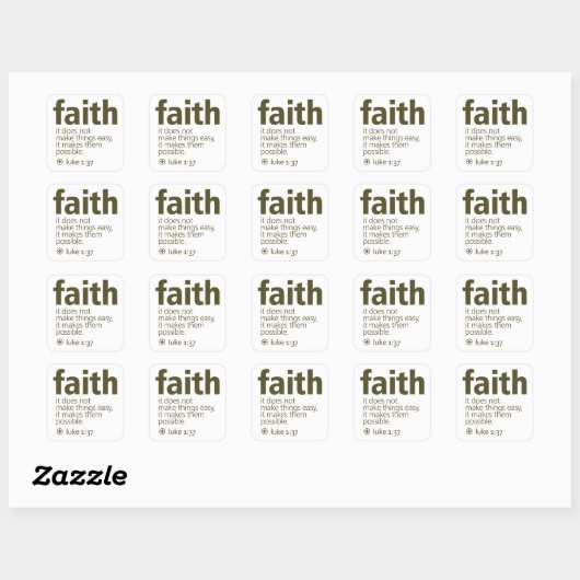 Faith Vierkante Sticker (Vel)