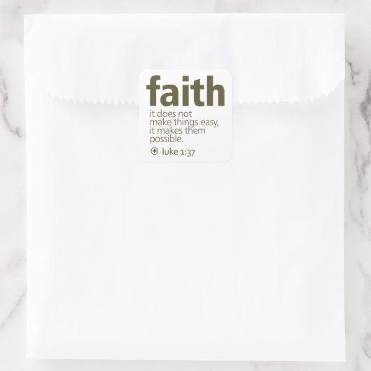 Faith Vierkante Sticker (Tas)