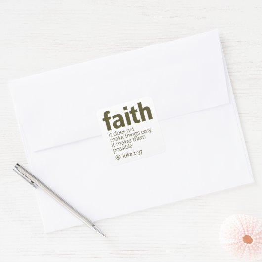 Faith Vierkante Sticker (Envelop)