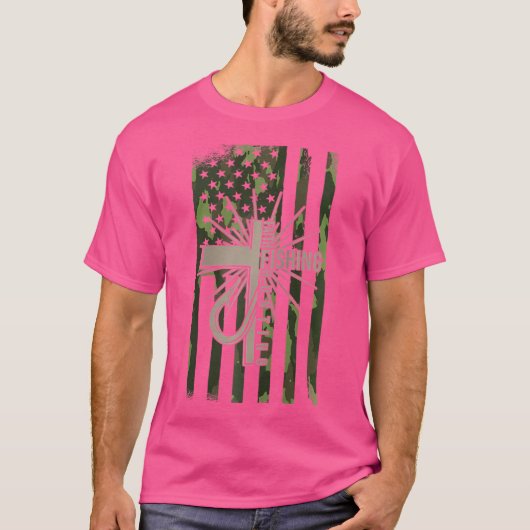 Faith Vist Hunting Christelijk Cross Hunter Ameri T-shirt (Voorkant)
