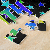 "FAITH" Voornaam, geun "HAPPY BIRTHDAY" Legpuzzel (Zijkant)