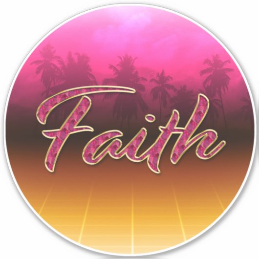 Faith Vorname Name golden pink Aufkleber Sticker (Voorkant)