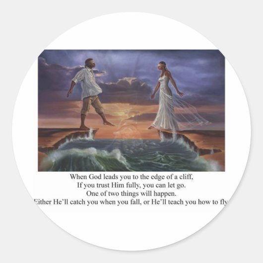 Faith Walk Ronde Sticker (Voorkant)