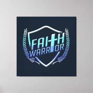 Faith Warrior Christelijk Blue Paars Ombre Canvas Afdruk
