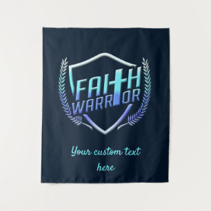 Faith Warrior Christelijk Blue Paars Ombre Wandkleed