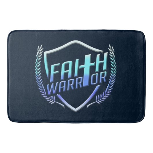 Faith Warrior Christian Blue Purple Ombre Badmat (Voorkant)