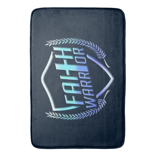 Faith Warrior Christian Blue Purple Ombre Badmat (Voorkant Verticaal)