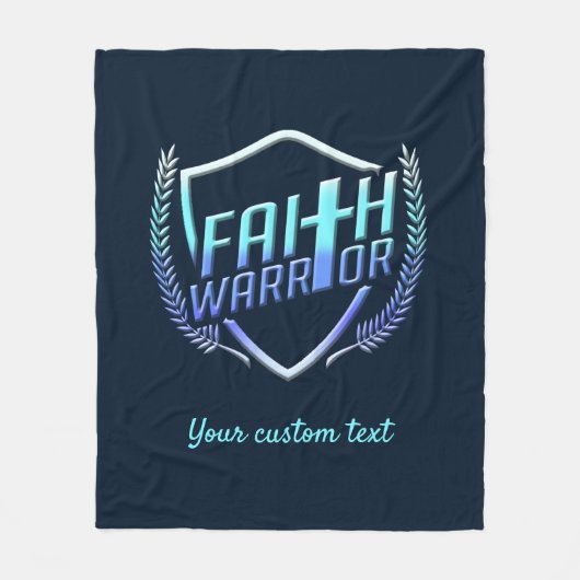 Faith Warrior Christian Blue Purple Ombre Fleece Deken (Voorkant)