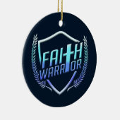 Faith Warrior Christian Blue Purple Ombre Keramisch Ornament (Rechts)