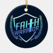 Faith Warrior Christian Blue Purple Ombre Keramisch Ornament (Voorkant)