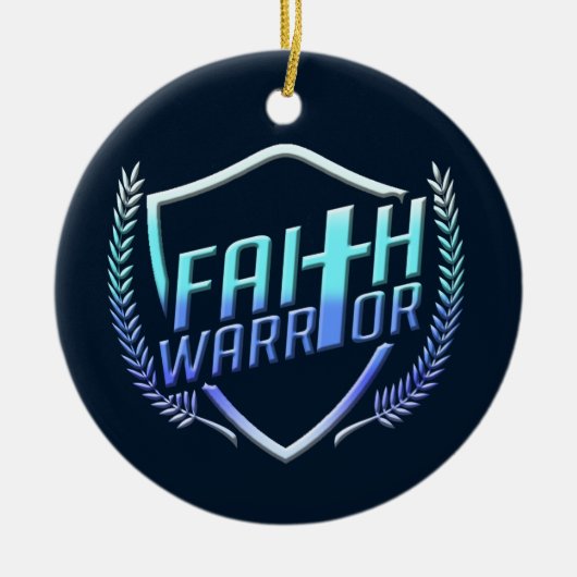 Faith Warrior Christian Blue Purple Ombre Keramisch Ornament (Voorkant)