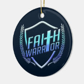 Faith Warrior Christian Blue Purple Ombre Keramisch Ornament (Links)