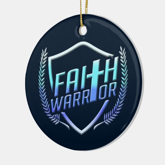 Faith Warrior Christian Blue Purple Ombre Keramisch Ornament (Links)