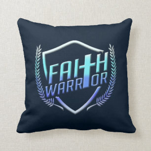 Faith Warrior Christian Blue Purple Ombre Kussen