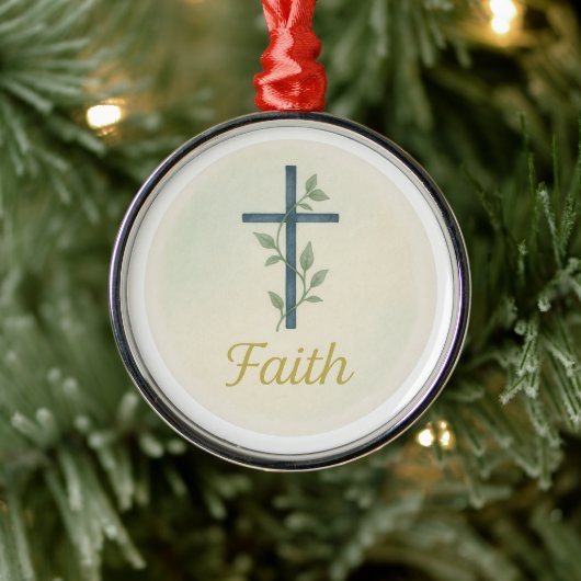 “Faith” Watercolor Christmas Ornament (Boom)