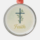 “Faith” Watercolor Christmas Ornament (Voorkant)