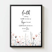 Faith Watercolor Wildflowers Bible Verse Print