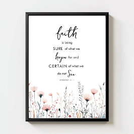Faith Watercolor Wildflowers Bible Verse Print