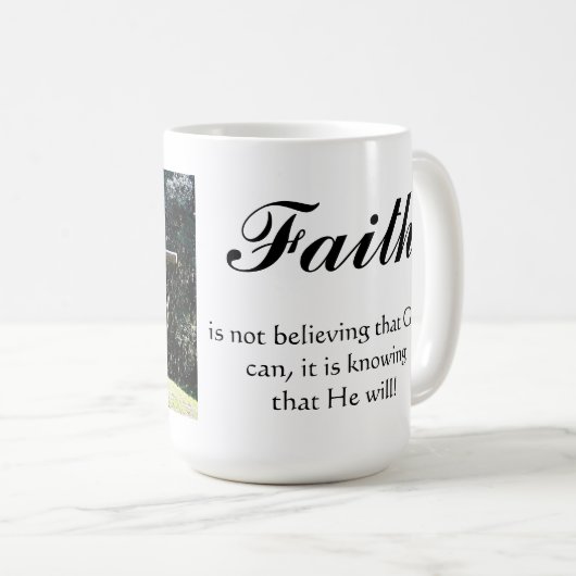 Faith weet dat God het wil Koffiemok (Voorkant rechts)