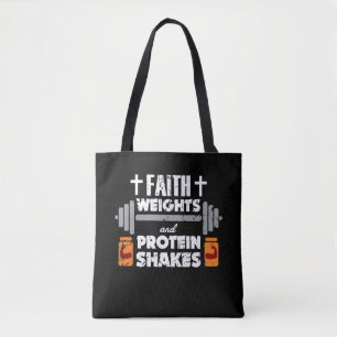 Faith Weights Christelijk Gym Humor-oefening Tote Bag