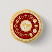 Faith wereld ronde button 3,2 cm (Voorkant)