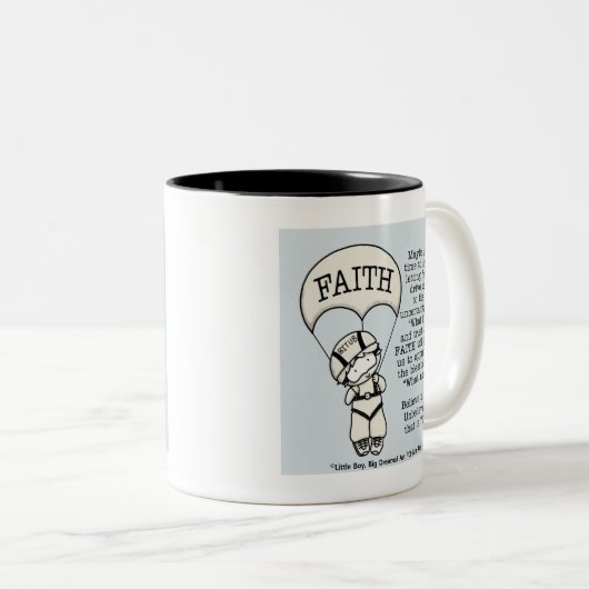 Faith Will Guide Tweekleurige Koffiemok (Voorkant rechts)