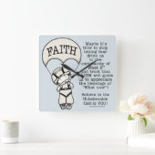 Faith Will Guide Vierkante Klok (Huis)