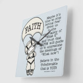 Faith Will Guide Vierkante Klok (Hoek)