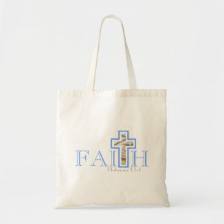 Faith with Wheat Cross Canvas tas