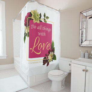 Faith Women Floral: Doe alles met Love Gift Douchegordijn