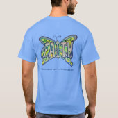 Faith Word Art Blauwe Vlinder Vleugels Aangepast S T-shirt (Achterkant)