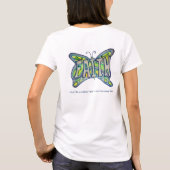 Faith Word Art Blauwe Vlinder Vleugels Custom TShi T-shirt (Achterkant)