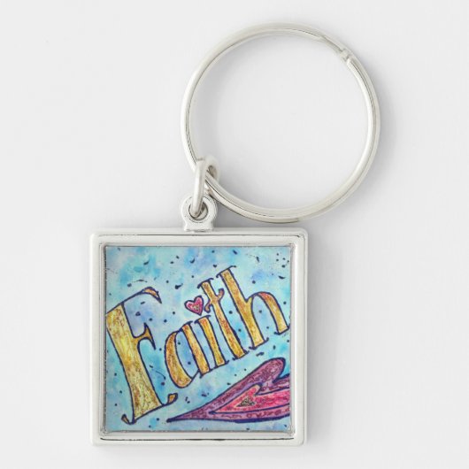 Faith Word Art Inspirerend Sleutelhangers schilder (Voorkant)
