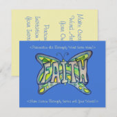 Faith Word Art Vlinder Vleugels Aangepaste Uitnodi Kaart (Voorkant / Achterkant)