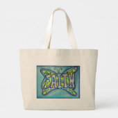 Faith Word Blue Butterfly Art Canvas tas (Achterkant)