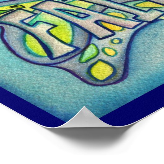 Faith Word Blue Butterfly Poster Art Prints (Hoek)